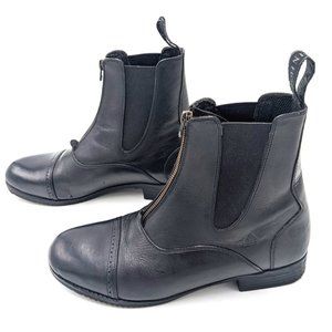 Mountain Horse Paddock Ankle Boots Black Leather Equestrian Zip Front Women's 9
